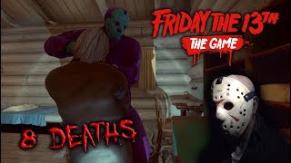 Friday the 13th the game - Gameplay 2.0 - Retro Jason - 8 Deaths