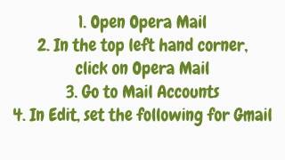 Opera Email Settings for Gmail Accounts