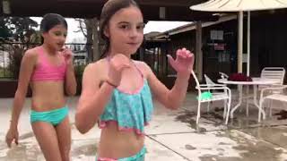 Girls swimming in the pool