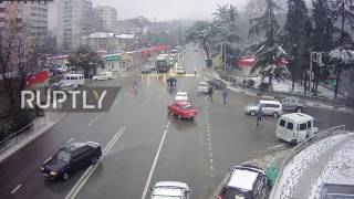 Russia: Car ejects driver and parks itself perfectly after high-speed collision