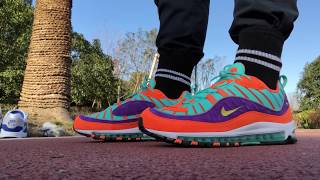 AIR MAX 98 'VIBRANT AIR' AKA 'CONE' REVIEW AND ON FOOT!!!!! CRAZY HEAT !!!!