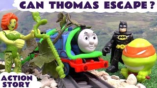 Thomas The Train with TMNT Mashems and Play Doh | Turtles Batman and Superman Toys Poison Ivy