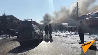 Пожар в микрорайоне "Юго-Восток" в Астане