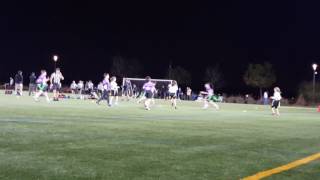 Riley runs in for a TD. The girls beat the boys!!!