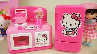Hello Kitty kitchen and baby doll toys play