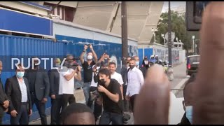 Live outside Parc des Princes stadium as Messi arrives in Paris