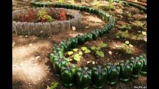 Бордюры для клумб из пластиковых бутылок