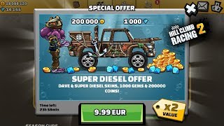 Hill Climb Racing 2 - New Super Diesel Offer - Sunken Paint & Dave Looks