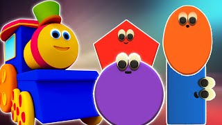 Боб Формы Поезд | 3D-сборник для детей | Учебное видео | Учиться формы | Bob Shapes Train