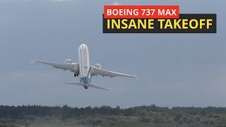 Boeing 737 MAX Shocking Steep takeoff almost vertical Farnborough air show