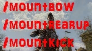 LotRO emotes: /mountbow /mountkick /mountrearup