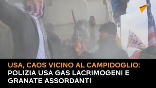 USA, caos vicino al Campidoglio: polizia usa gas lacrimogeni e granate assordanti