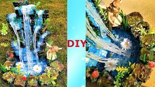 Как сделать настольный водопад, садовые фигуры своими руками.