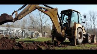 Экскаватор погрузчик Caterpillar 428 F. Моя работа.
