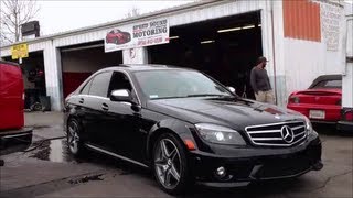 mercedes benz c63 6.3 amg burnout and 0-60 driving around