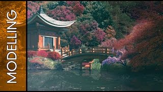 3D Studio Max - Speed modeling - Japanese temple
