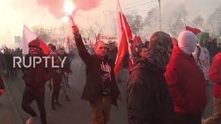 Poland: Flare smoke billows as nationals march in Warsaw for Independence Day