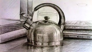 КАК нарисовать ЧАЙНИК и правильно выразить ФАКТУРУ МЕТАЛЛА