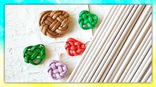 Макрамешный узелок Сердечко из газетных трубочек