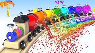 ✅ Разноцветный деревянный паровозик и шарики ОРБИЗ / / Развивающий мультик для малышей