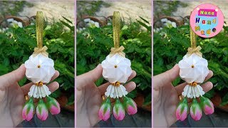 วิธีทำพวงมาลัยริบบิ้น #4 | พวงมาลัยชำร่วย พวงมาลัยจิ๋ว ง่ายๆ / Nana Handmade
