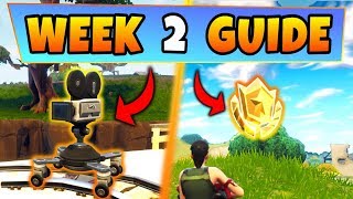 Fortnite WEEK 2 CHALLENGES GUIDE! – FILM CAMERA Locations, Treasure map (Battle Royale Season 4)