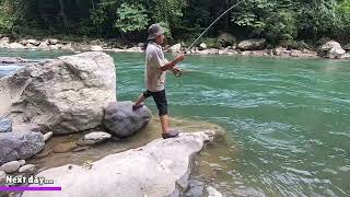 adventure in fast rivers, fishing for mahseer fish in clear water. part 2