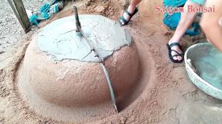 Quay chậu tròn lùn - Make a new bonsai pot with the same tool