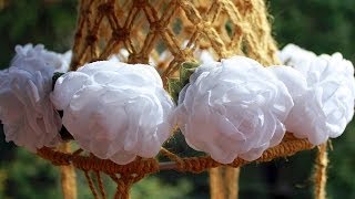 "Веночек для невесты" (цветы из шифона) / Video tutorial "A headband for the bride"