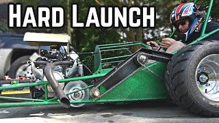 THE DRAGSTER DOES (BABY) WHEELIES! | 50HP 670cc Drag Rail Kart