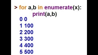 Python Enumeration, Printout of ranged Lists,Tuples