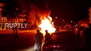 Turkey: Vehicle on fire amid tensions between Turks and foreigners in Ankara