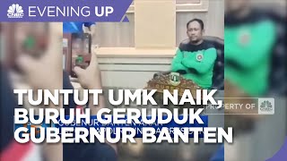 Tuntut UMK Naik, Buruh Geruduk Kantor Gubernur Banten