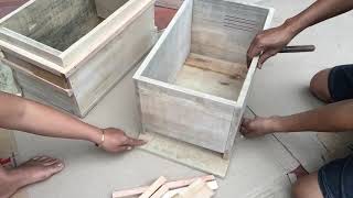 cách đóng thùng nuôi ong nội đơn giản nhất em chia sẻ tới các bác.
