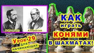 ШАХМАТНЫЙ КОНЬ ♘ ТАКТИКА ♕ ШАХМАТЫ УРОКИ ОБУЧЕНИЕ для начинающих онлайн Правила игры ♔