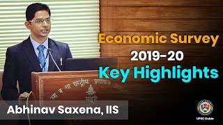 Economic Survey 2019-20 Key Highlights By Abhinav Saxena, IIS  | Important For Prelims 2020