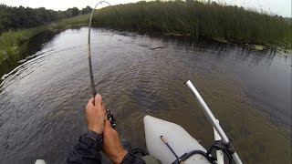 Small creek - huge pike: fishing wt Pocopoco micro popper. Рыбалка макро щука на микро поппер.