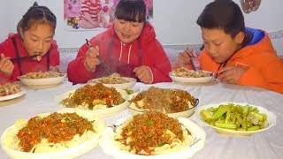 【陕北霞姐】面条最过瘾的吃法，猪肉胡萝卜做卤子，陕北家常“炸酱面”，全家可吃美了！
