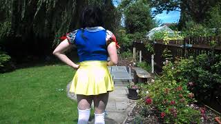 Young Crossdresser as Snow White on a Windy Day!