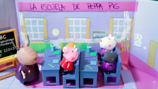 Peppa Pig en la escuela con sus amigos Susy Oveja, Danny Perro, Pedro Pony y Rebecca en Español