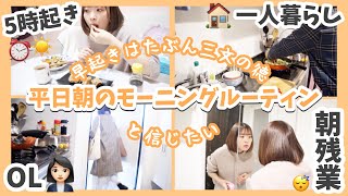 【5時起き】平日会社行く日のモーニングルーティン☀️早起きしてスコーン作りする?朝残業な25歳OLの日常。【MorningRoutine】