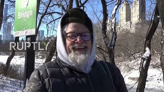 USA: New Yorkers treat themselves to Central Park after Storm Kenan winds down