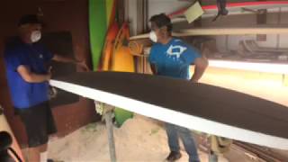 Custom surfboard being made by legend Bob Pearson