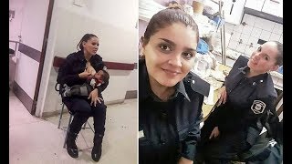 'Heroic' female p olice officer breastfeeds a malnourished baby