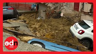 GIANT Sinkhole Swallows Cars in Sicily