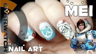 Nerdy Nails: Overwatch Mei Nail Art Tutorial Thingy