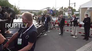 Germany: Laschet and Merkel motorcade arrives at CDU HQ in Berlin as coalition talks start