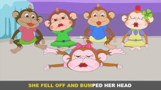 Five Little Monkeys Jumping On The Bed with Lyrics   Kids Songs Nursery Rhymes by EFlashApps