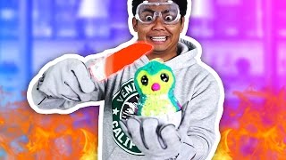 1000 DEGREE KNIFE VS HATCHIMAL!