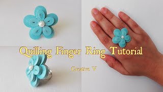 How to Make Quilling Finger Ring Tutorial /  Design 7